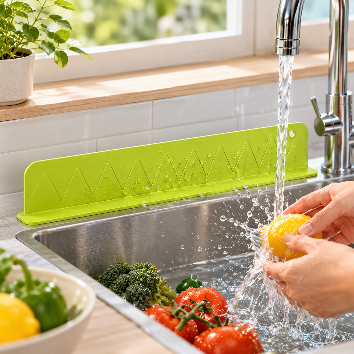 Kitchen Sink Silicone Splash Guard with Suction Cups