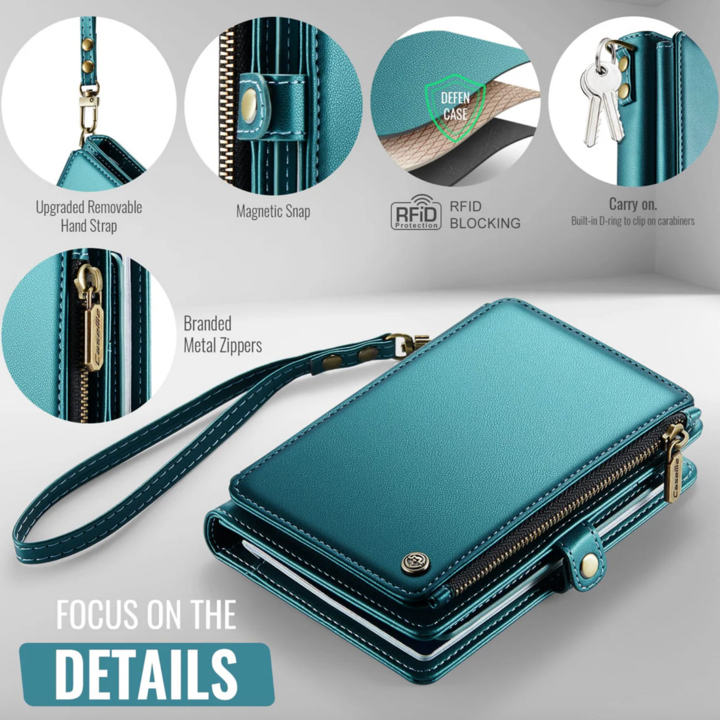 RFID Blocking Multi-Pocket Travel Wallet