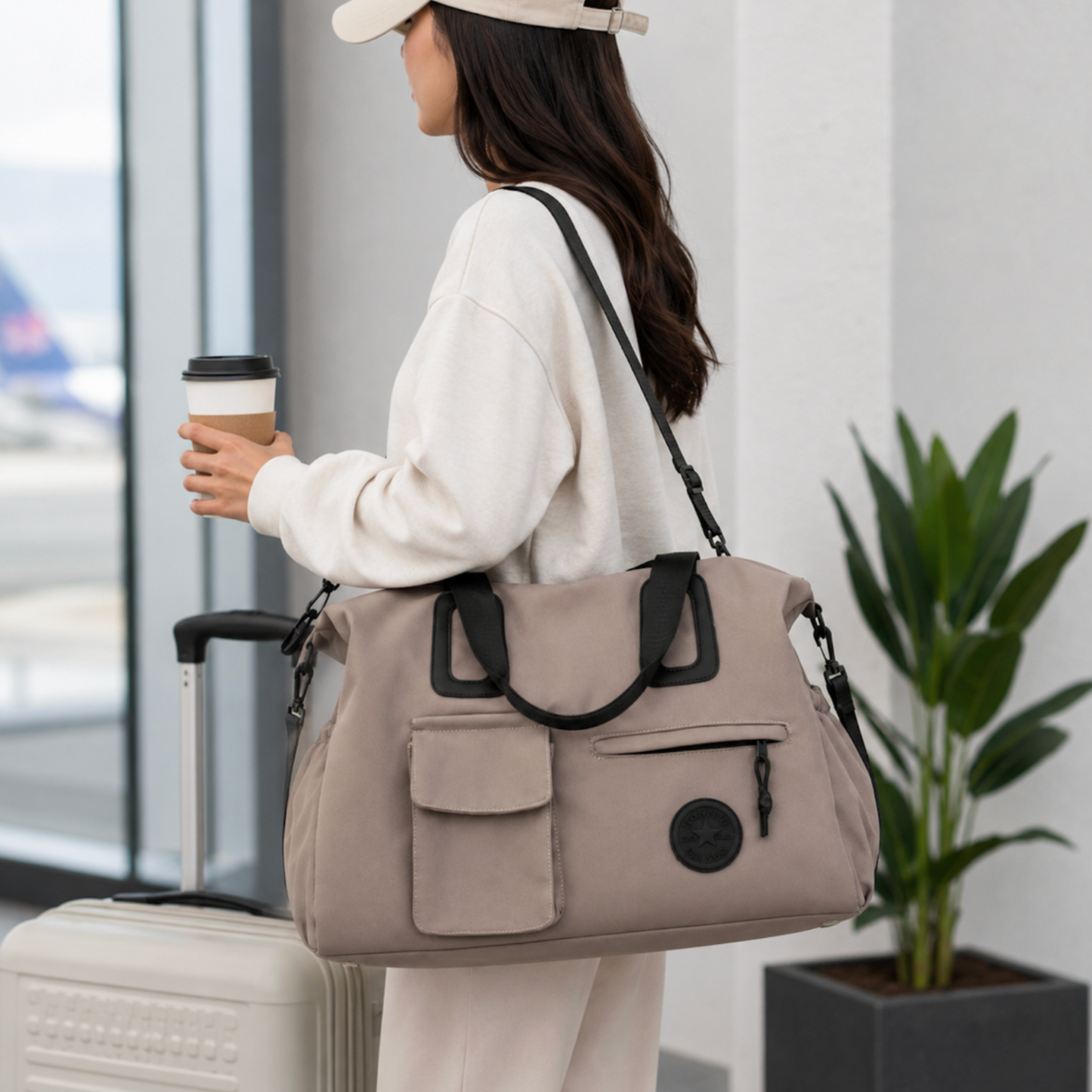 8-Pocket Large Capacity Travel Tote Bag