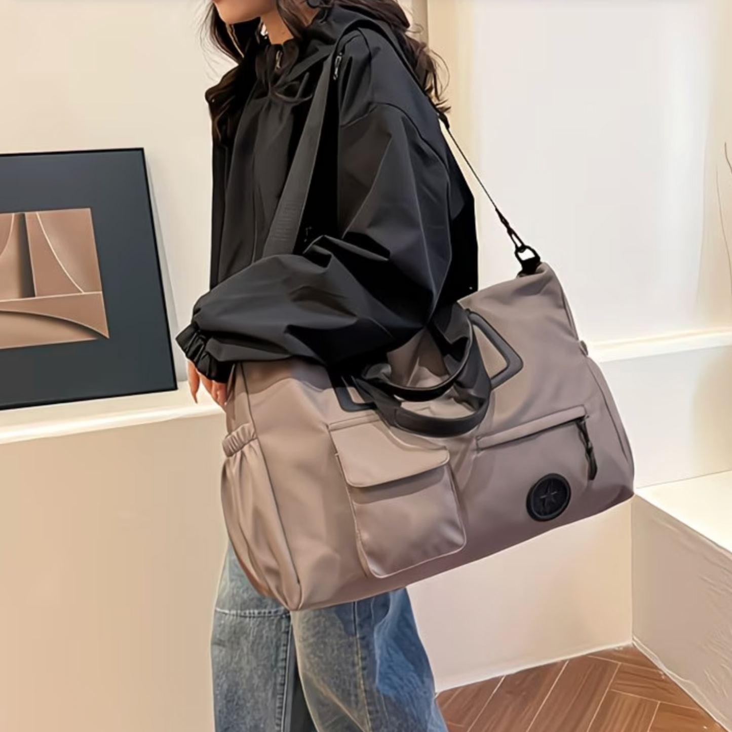 8-Pocket Large Capacity Travel Tote Bag