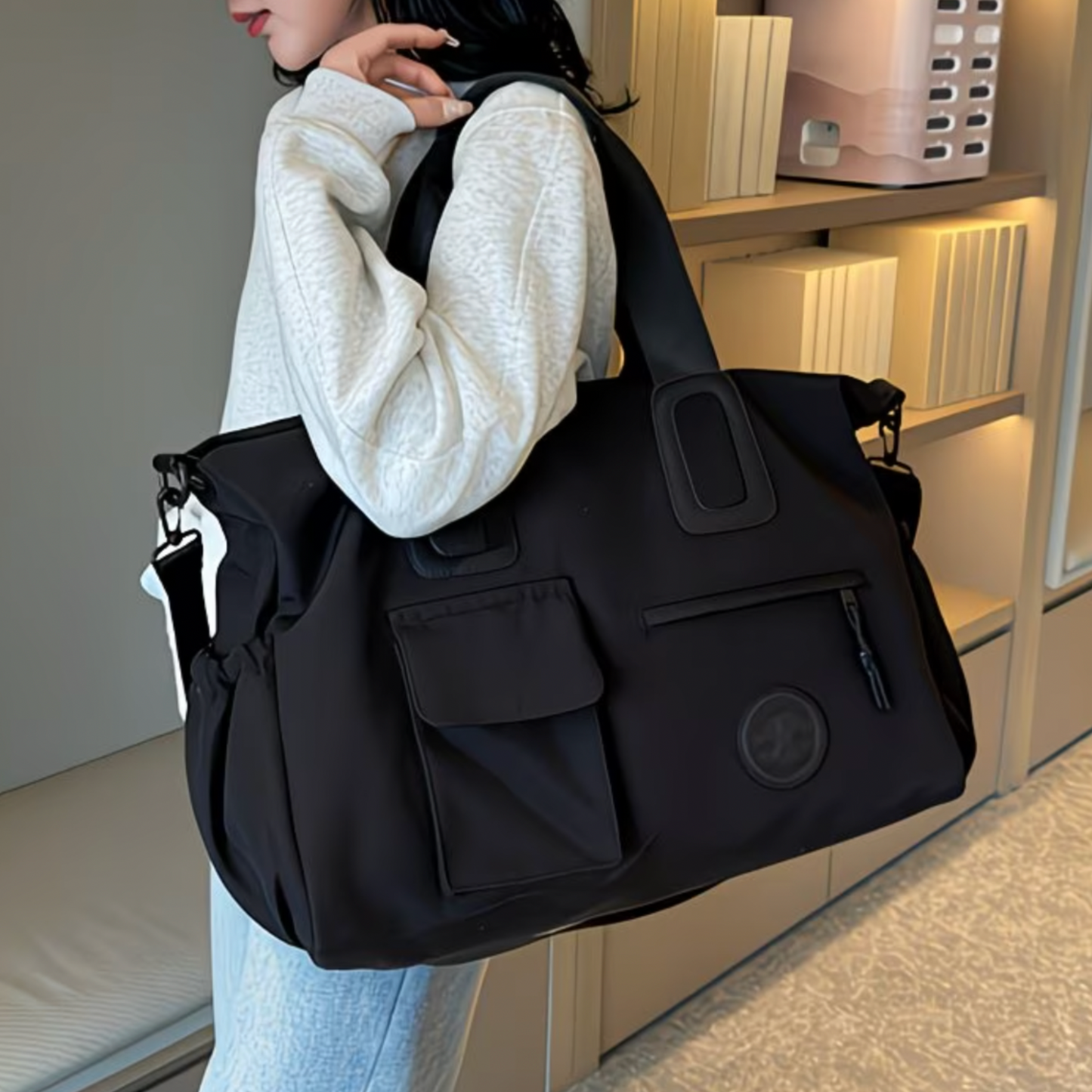 8-Pocket Large Capacity Travel Tote Bag