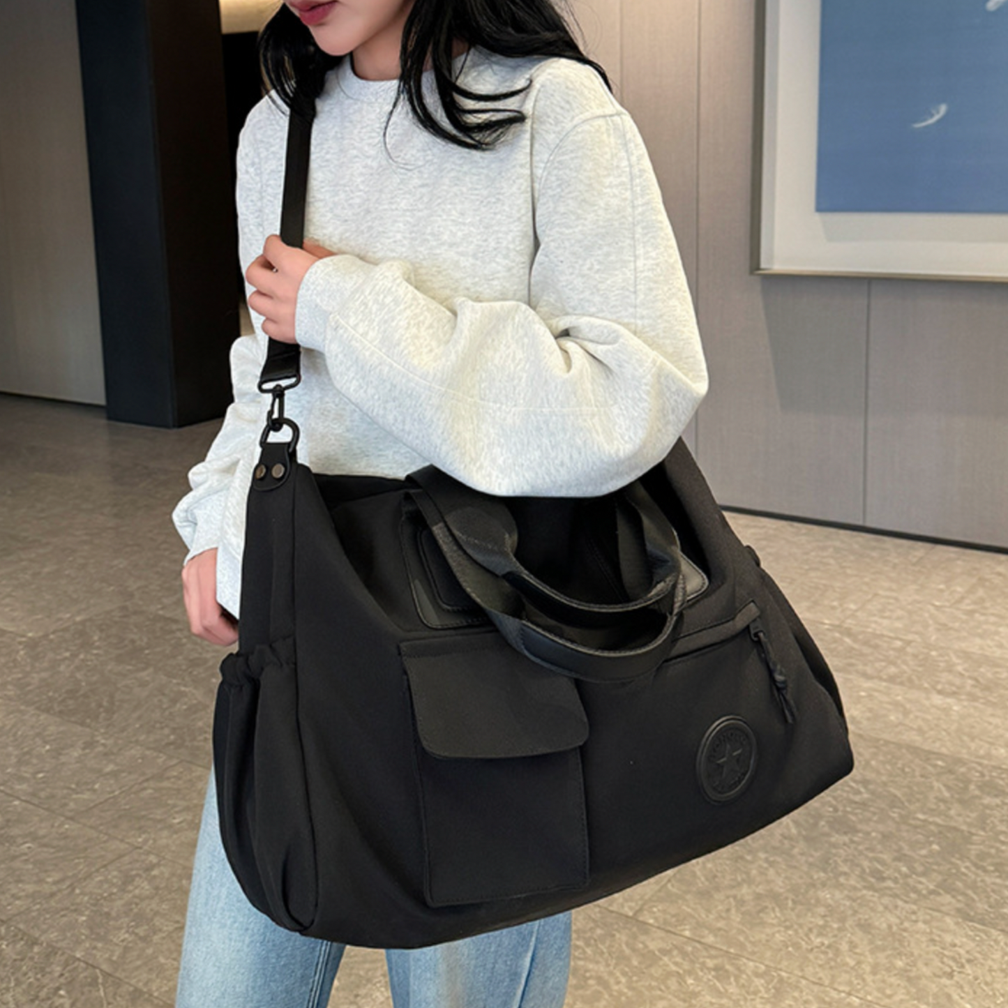 8-Pocket Large Capacity Travel Tote Bag