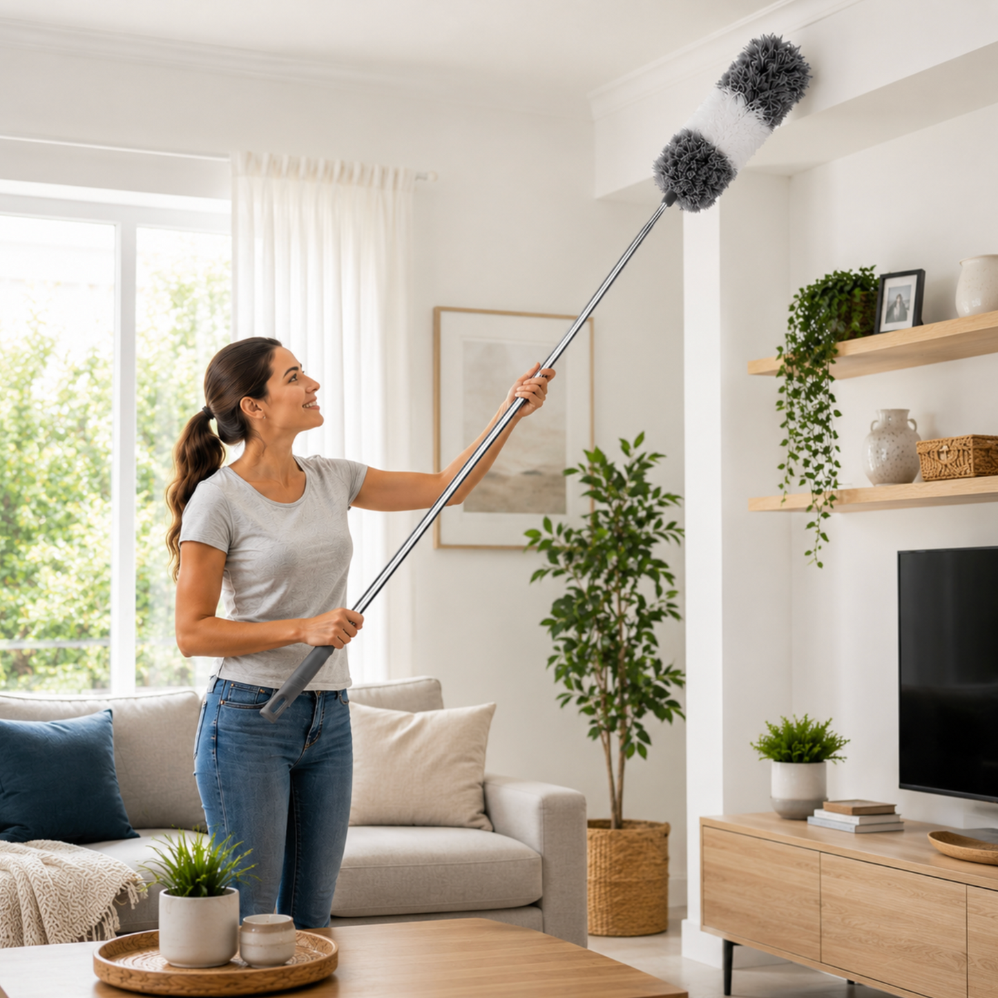 3-in-1 Telescopic Microfibre Cleaning Brush Set (Up to 2.4m)