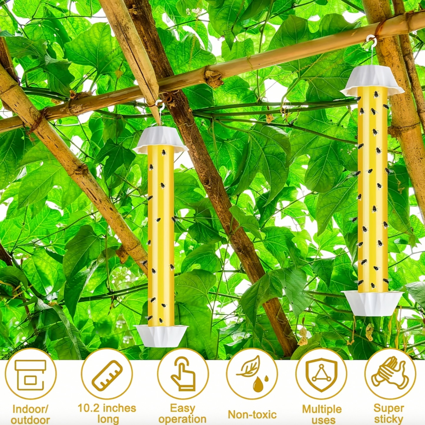 Non-Toxic Sticky Fly Catcher Stick - 2 Pack