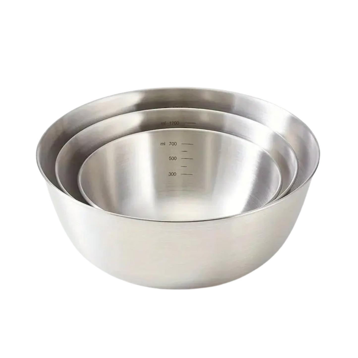 3 Piece SS Mixing Bowl Set with Measurements