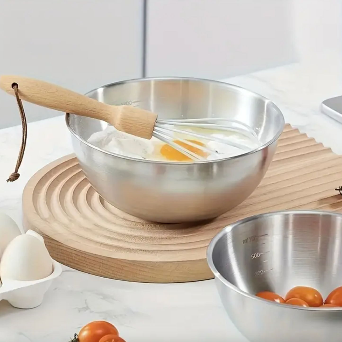 3 Piece SS Mixing Bowl Set with Measurements