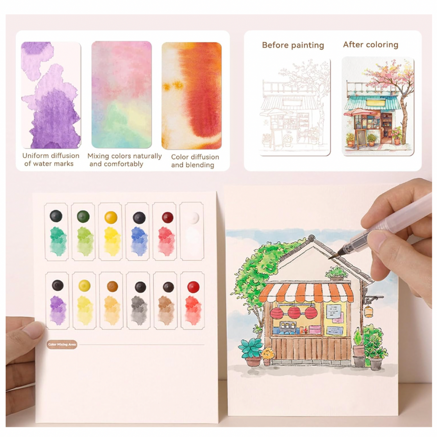 16-Piece Watercolour Painting Set