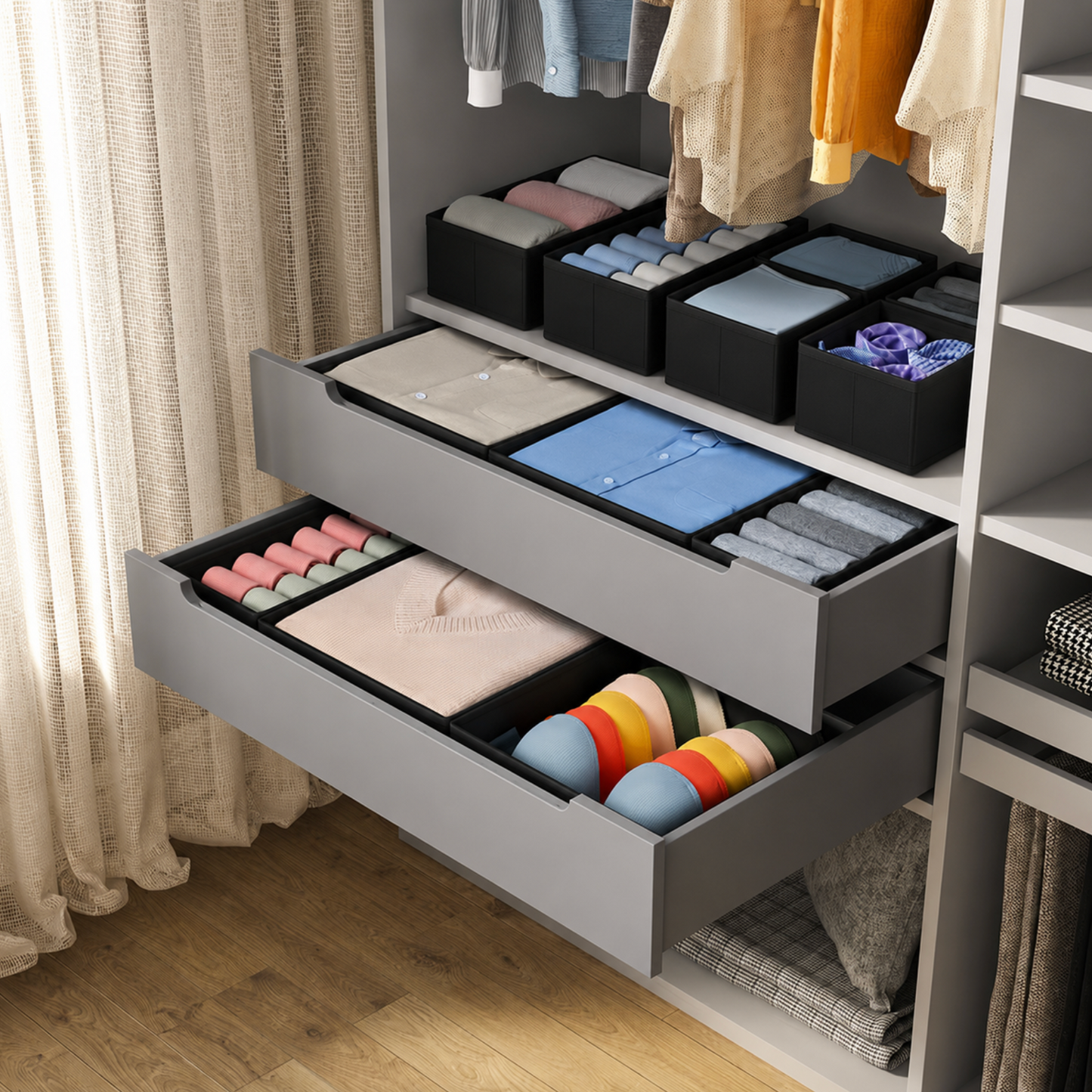 12 Piece Foldable Fabric Drawer Organiser Set