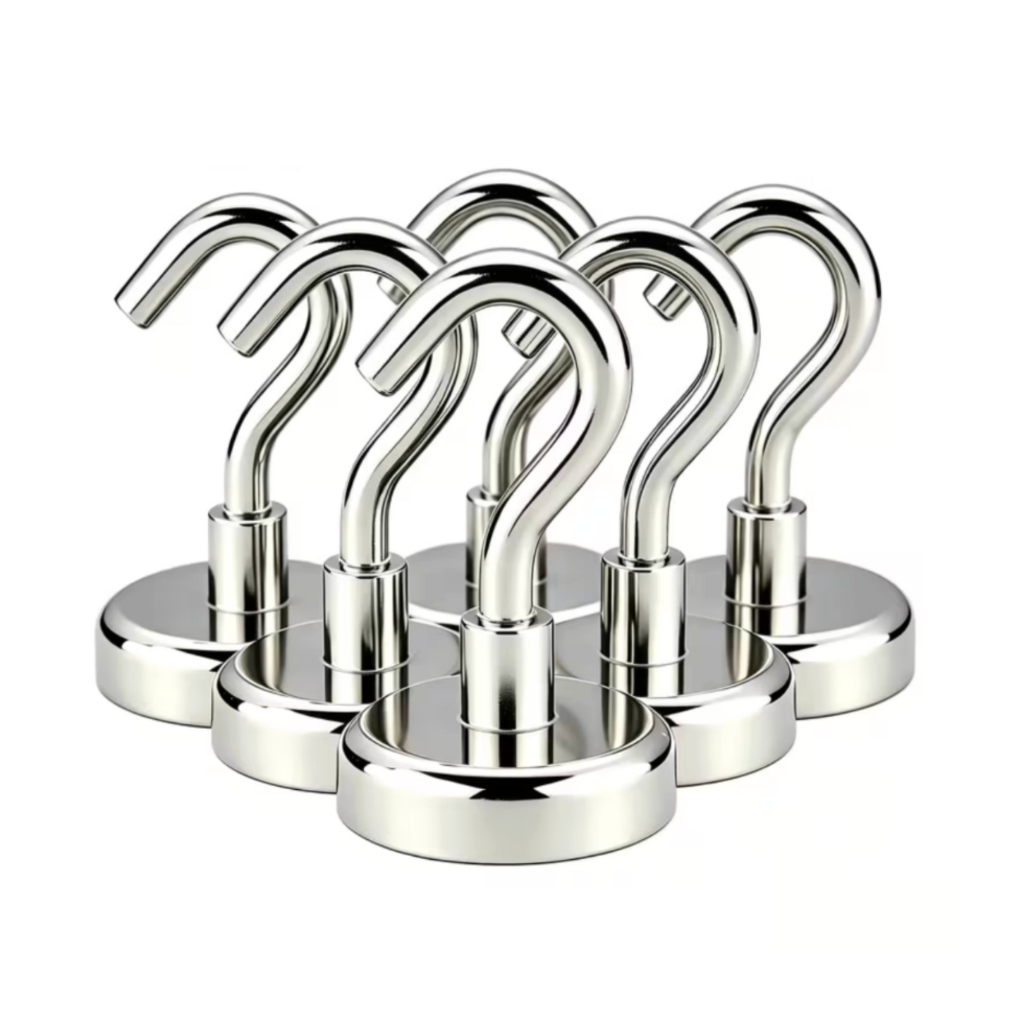 Set of 6 Multi-Use Magnetic Metal Hooks