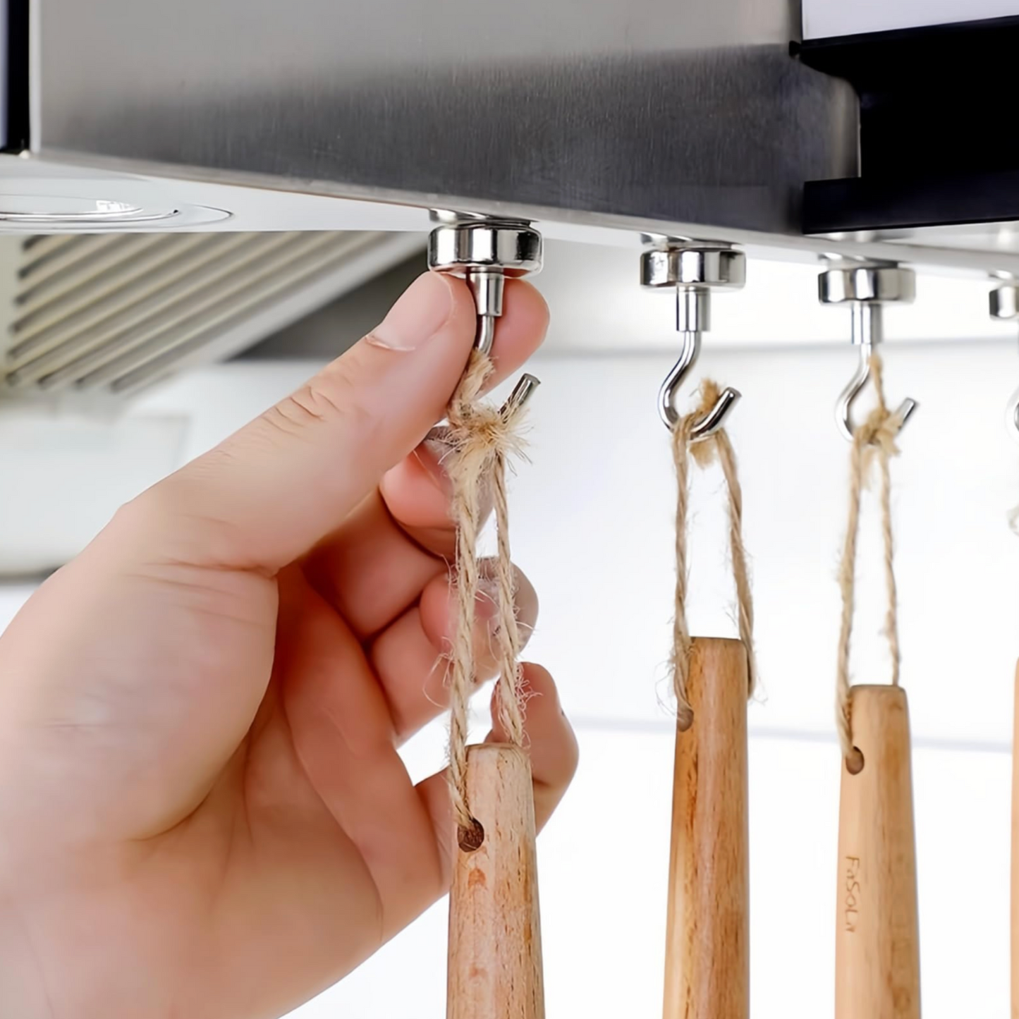 Set of 6 Multi-Use Magnetic Metal Hooks