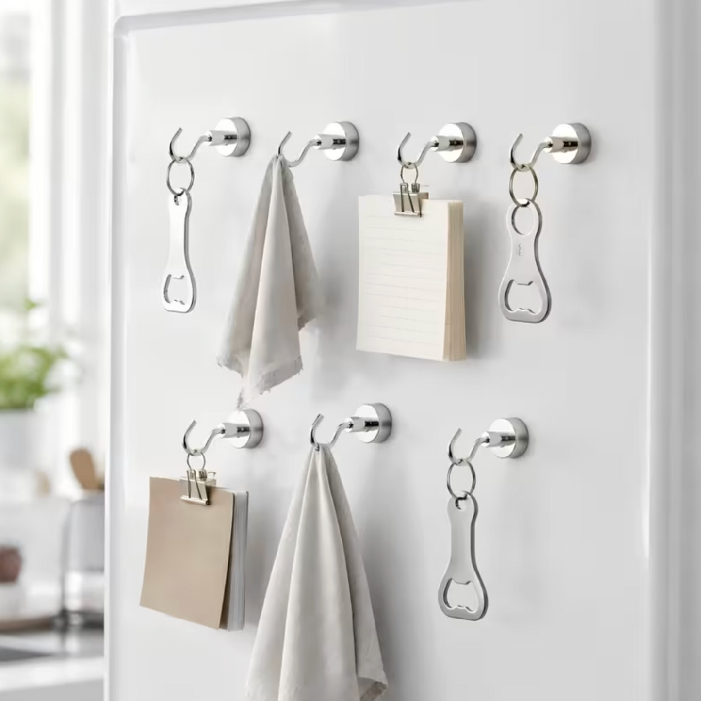 Set of 6 Multi-Use Magnetic Metal Hooks