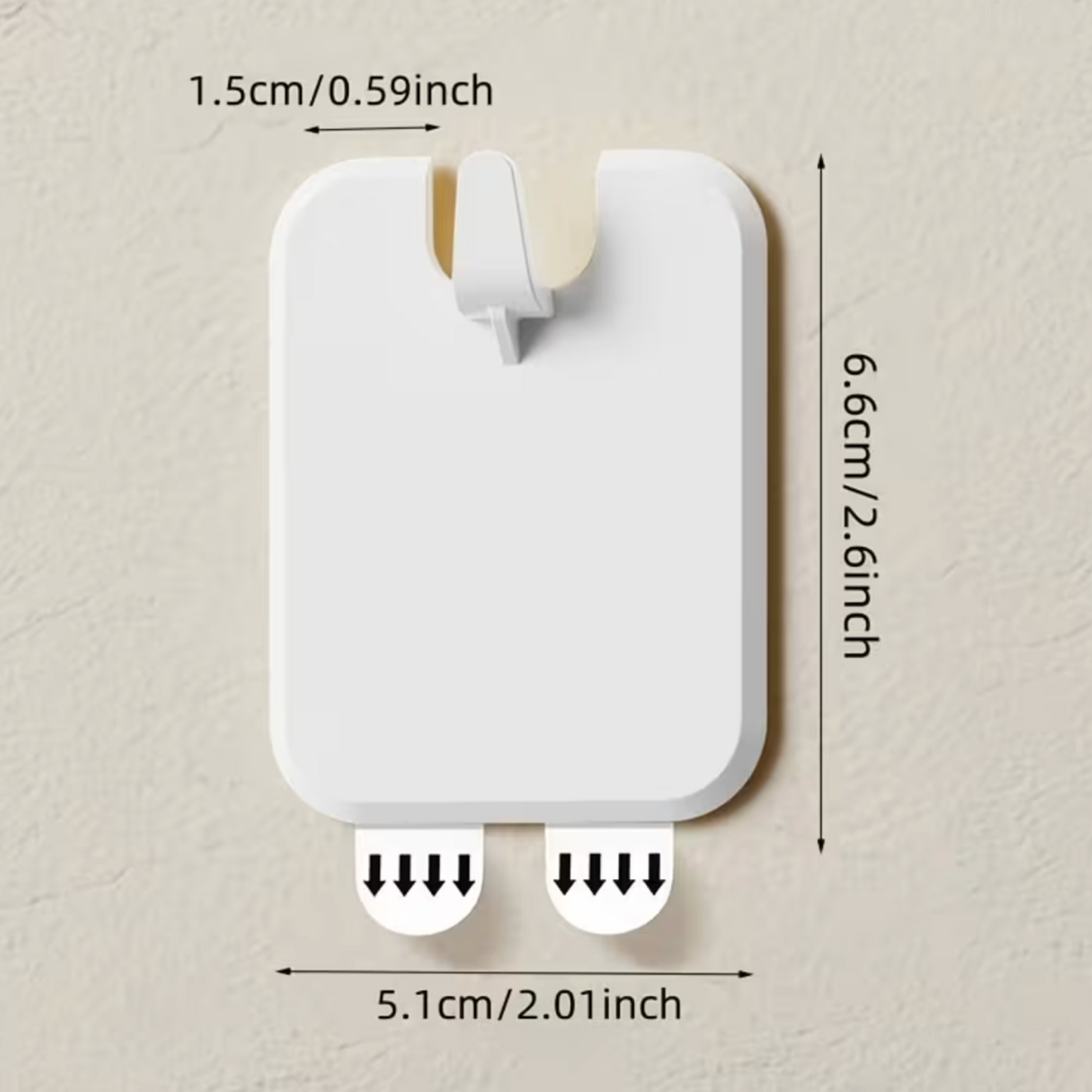 Set of 2 No-Drill Adhesive Wall Hanging Hooks