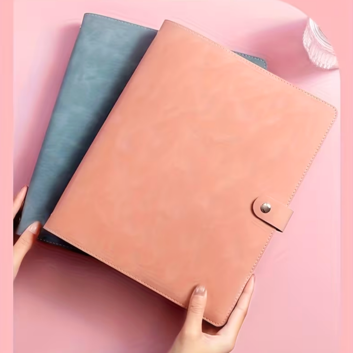 A4 Faux Leather Document File with 12 Pocket Sleeves