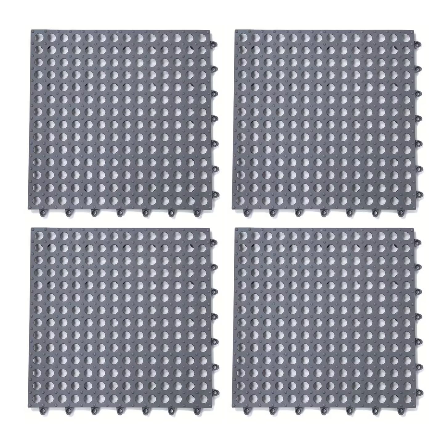 Anti-Slip Interlocking Shower Mat Tiles - 4 Pack