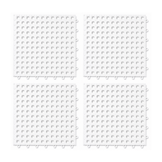 Anti-Slip Interlocking Shower Mat Tiles - 4 Pack