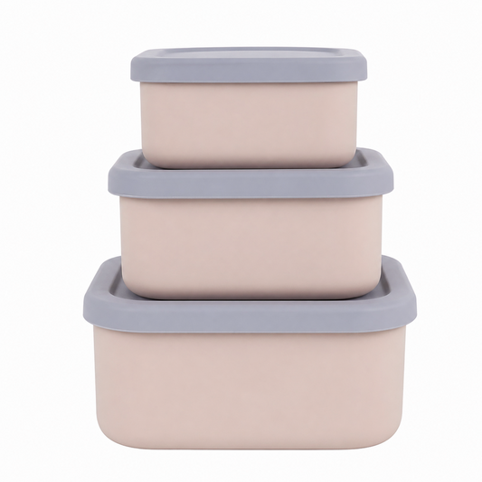 3-Piece Stackable Silicone Food Storage Container Set