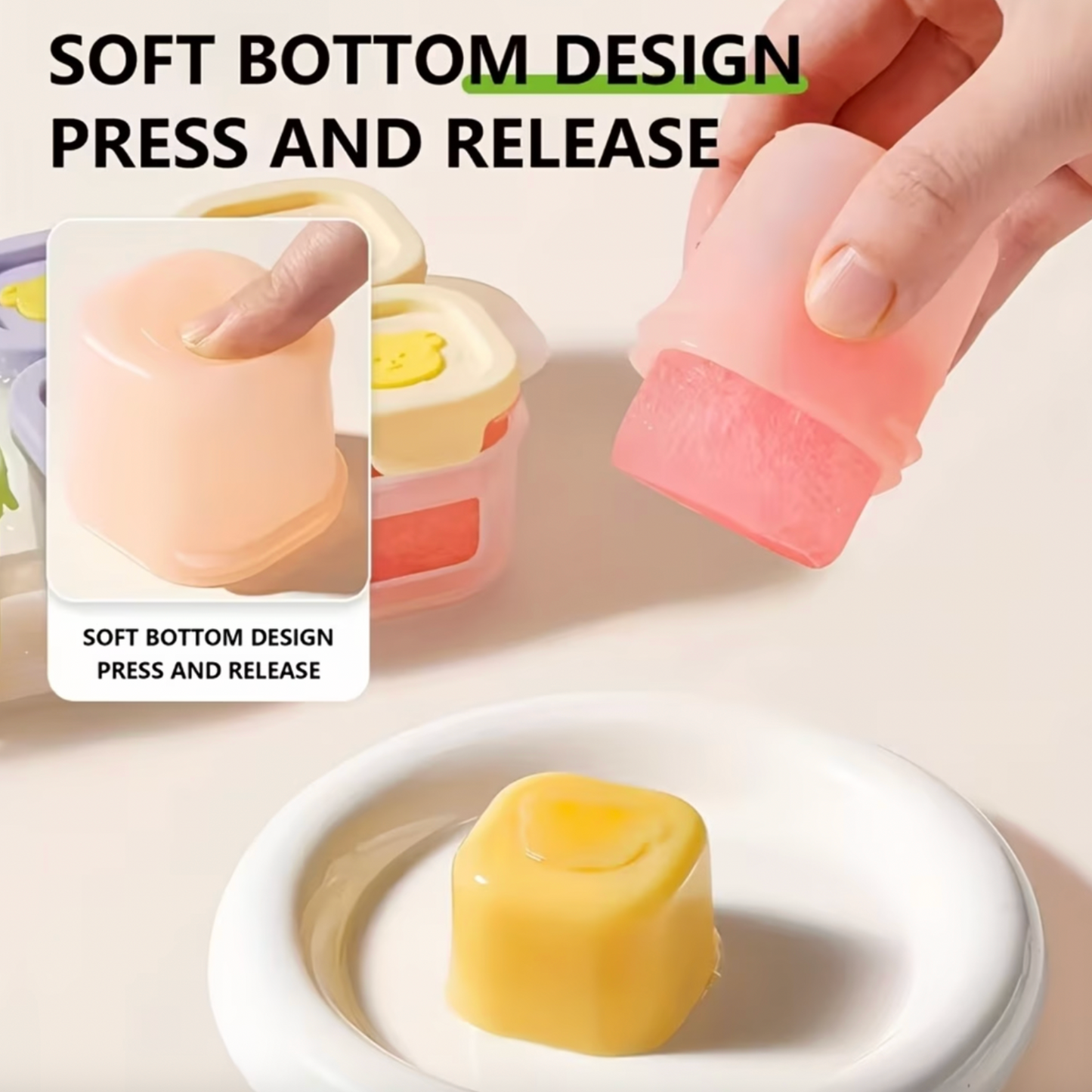 Freezer-Safe Silicone Food Prep Storage Containers with Tray