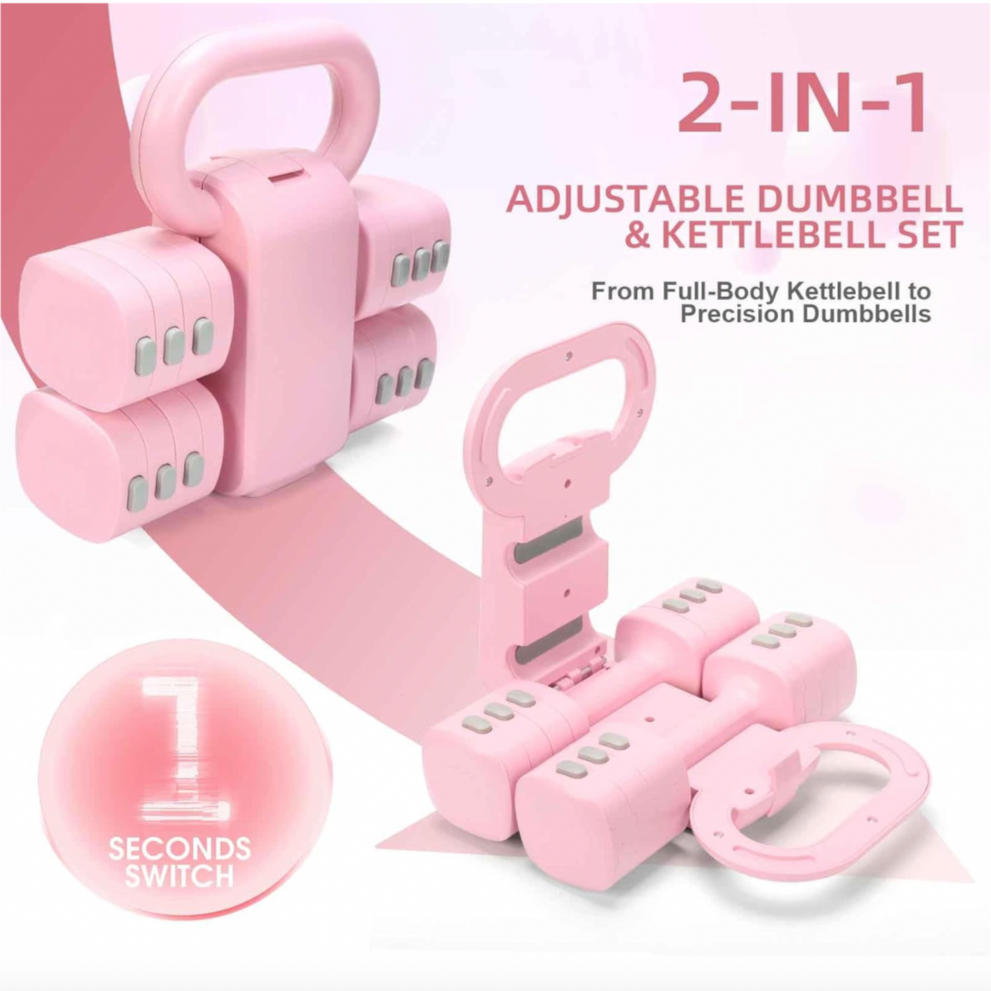 2-In-1 Adjustable Kettlebell and Dumbbell Set