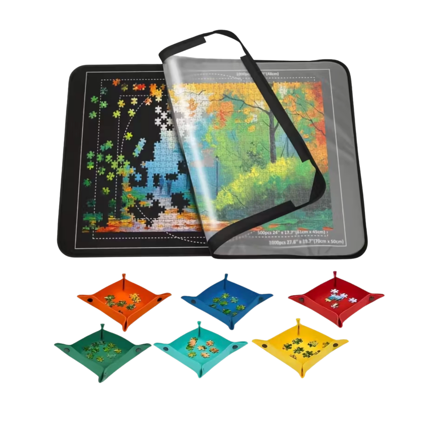 Portable Puzzle Board with Cover & Sorting Trays