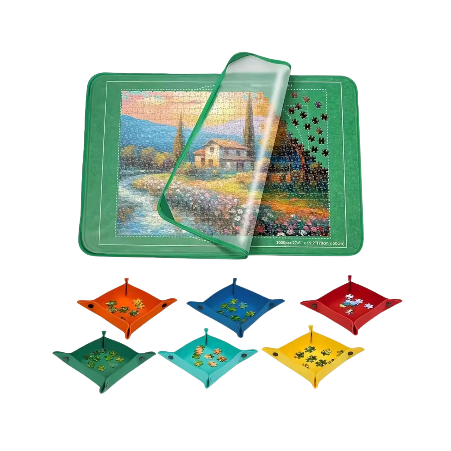Portable Puzzle Board with Cover & Sorting Trays