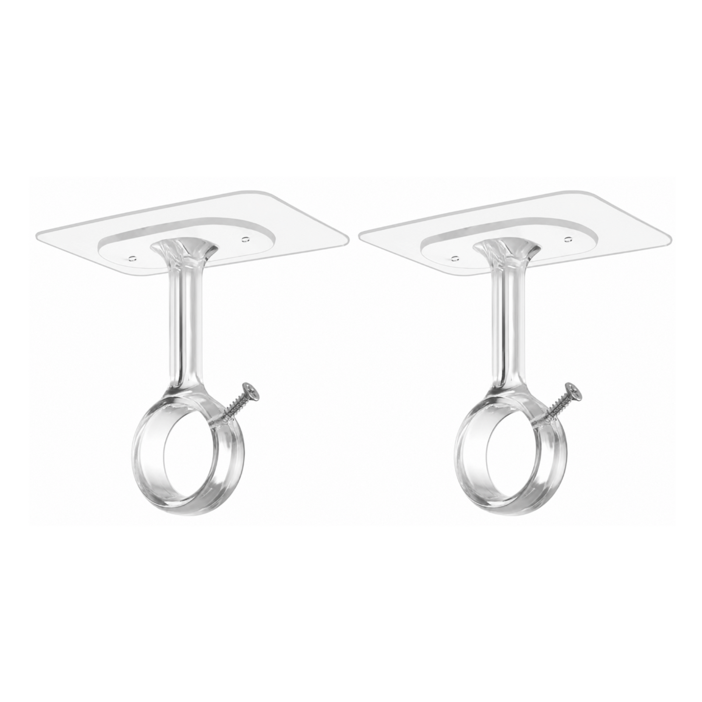 Self-Adhesive Ceiling Curtain Rod Hooks - 2 Pack
