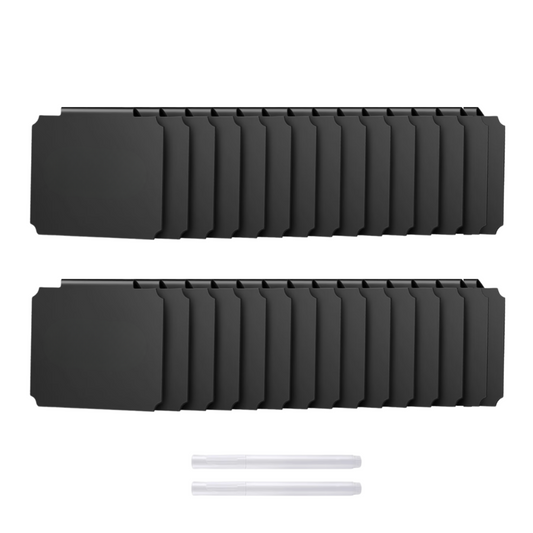 30 Piece Reusable Clip-On Label Set with Chalk Pens