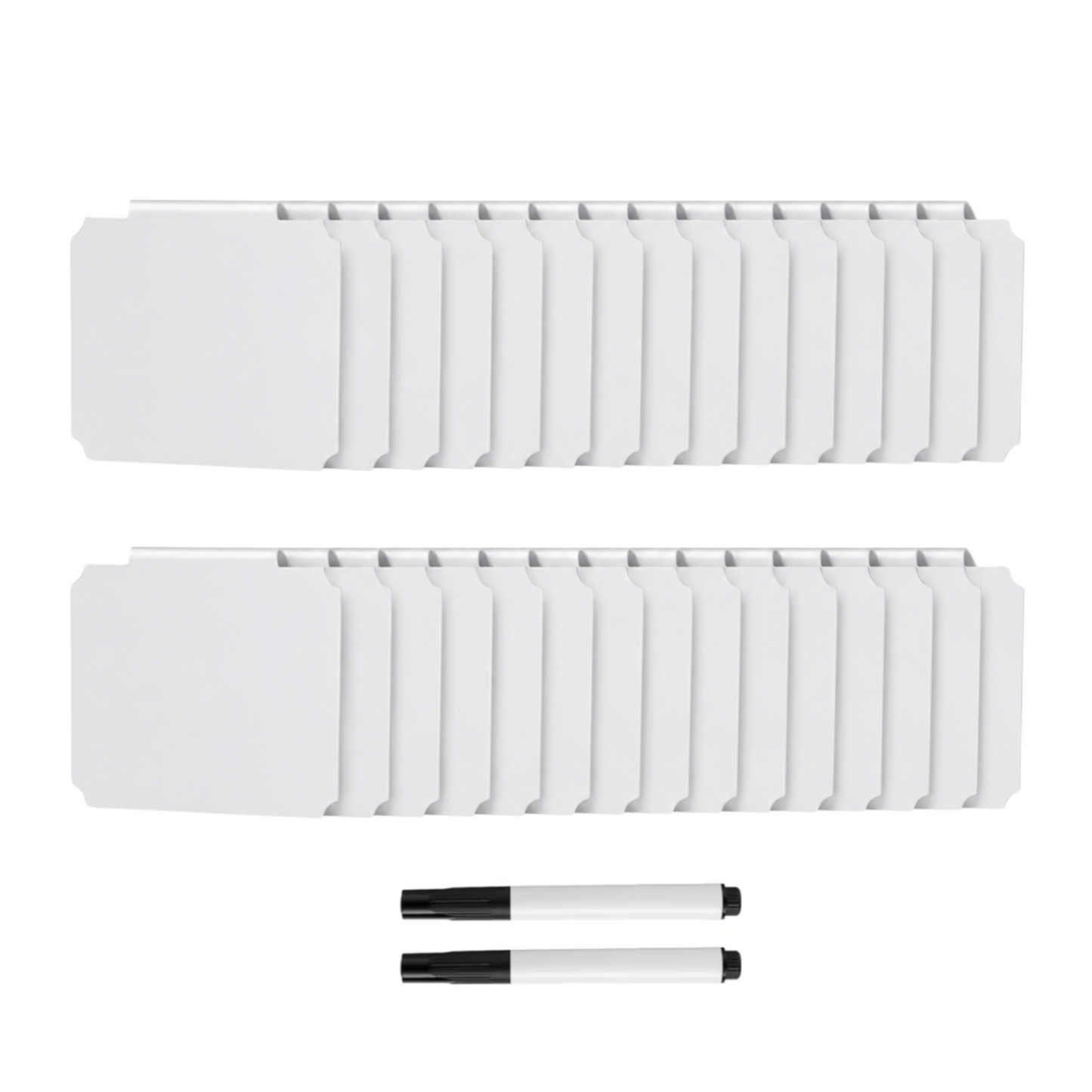 30 Piece Reusable Clip-On Label Set with Chalk Pens
