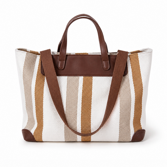 Striped Daily Tote Handbag