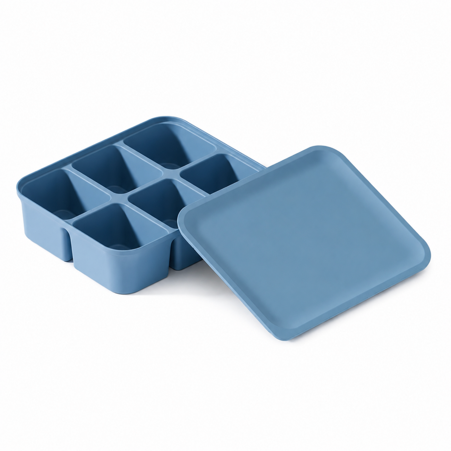 6-Compartment Silicone Freezer Tray For Baby Food With Lid