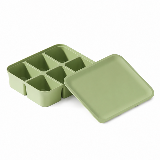 6-Compartment Silicone Freezer Tray For Baby Food With Lid
