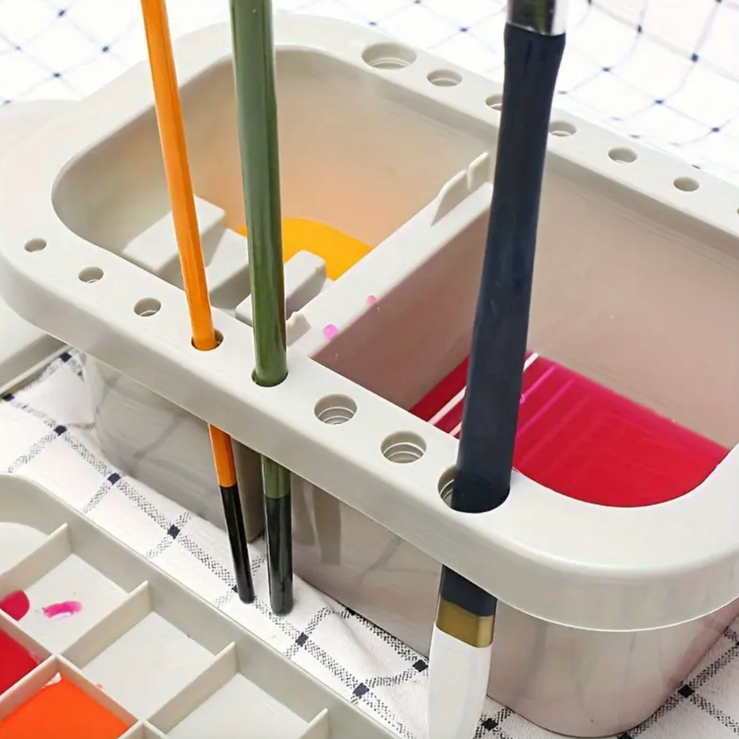 3-in-1 Paint Brush Washer, Holder & Mixing Palette