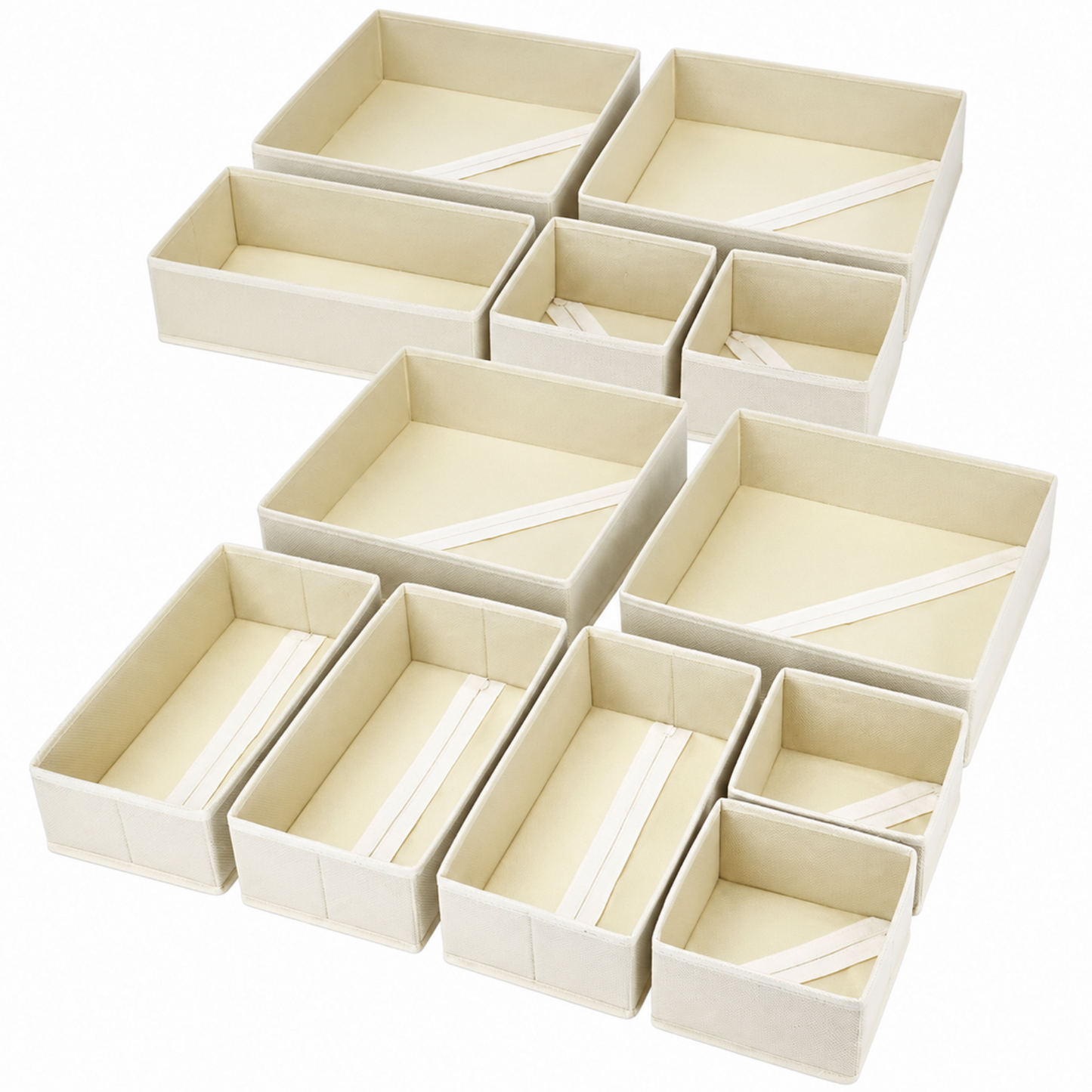 12 Piece Foldable Fabric Drawer Organiser Set