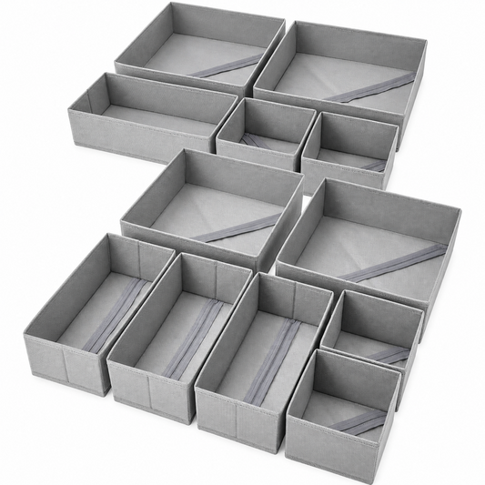 12 Piece Foldable Fabric Drawer Organiser Set
