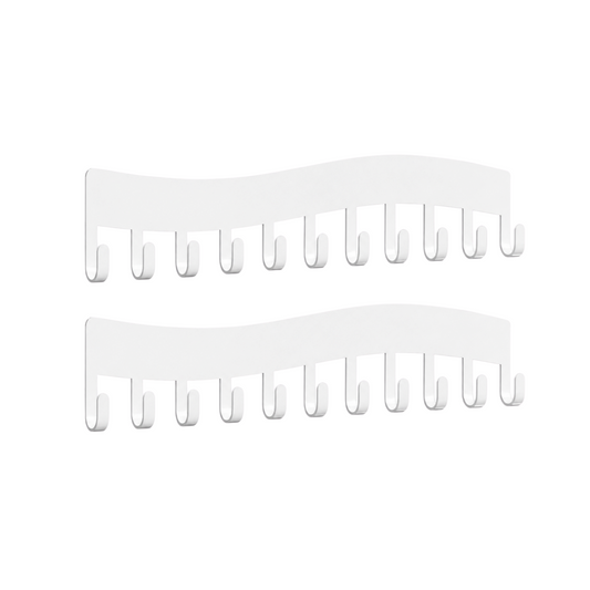 11-Hook Self-Adhesive Metal Jewellery Hook - 2 Pack