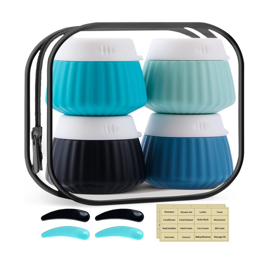 Silicone Travel Jar Set with Labels - 10 Piece Set