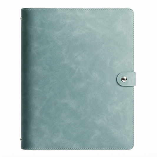 A4 Faux Leather Document File with 12 Pocket Sleeves